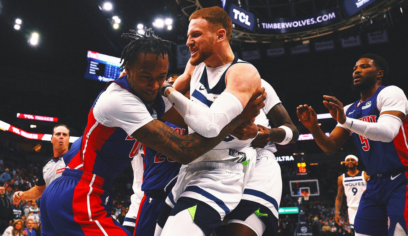 Pistons-Timberwolves fight spills into crowd, leading to 7 ejections